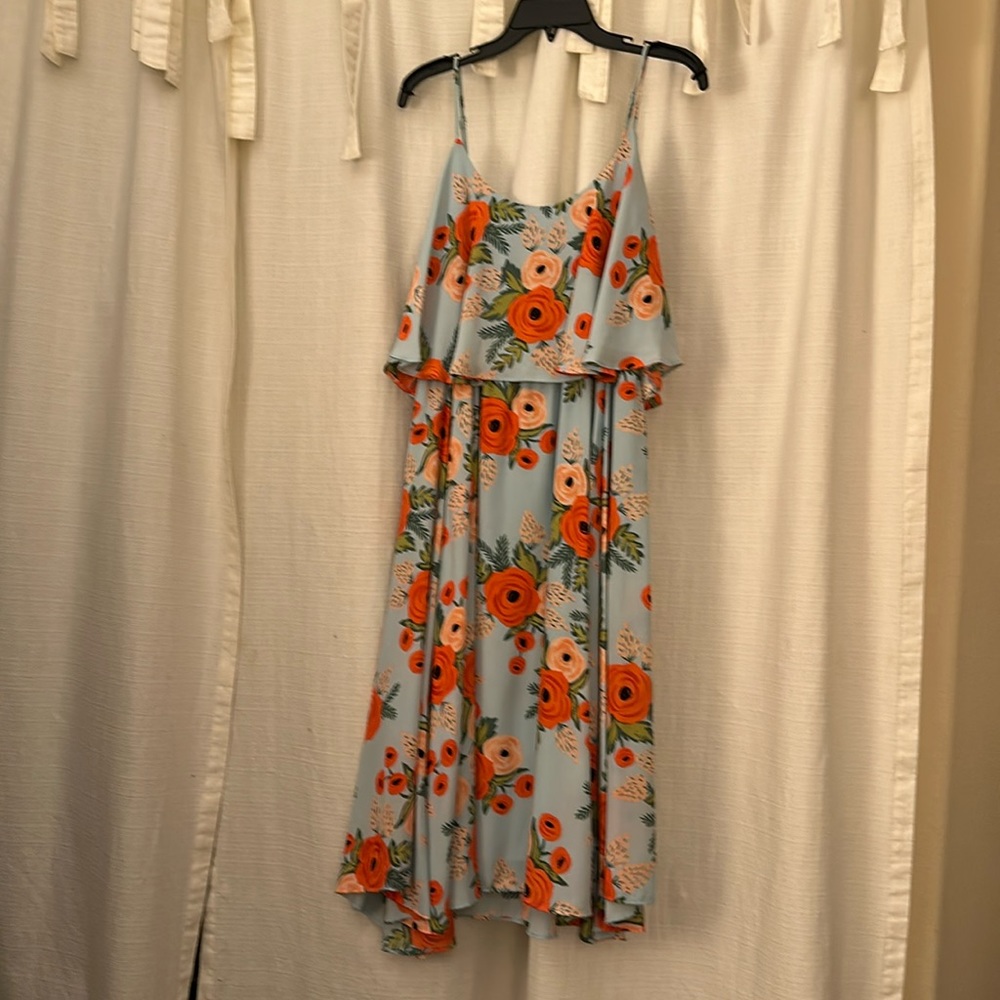 paper crown Sleeveless Flower Print Dress